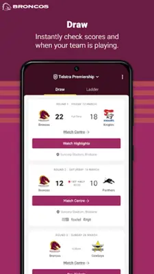 Brisbane Broncos android App screenshot 1